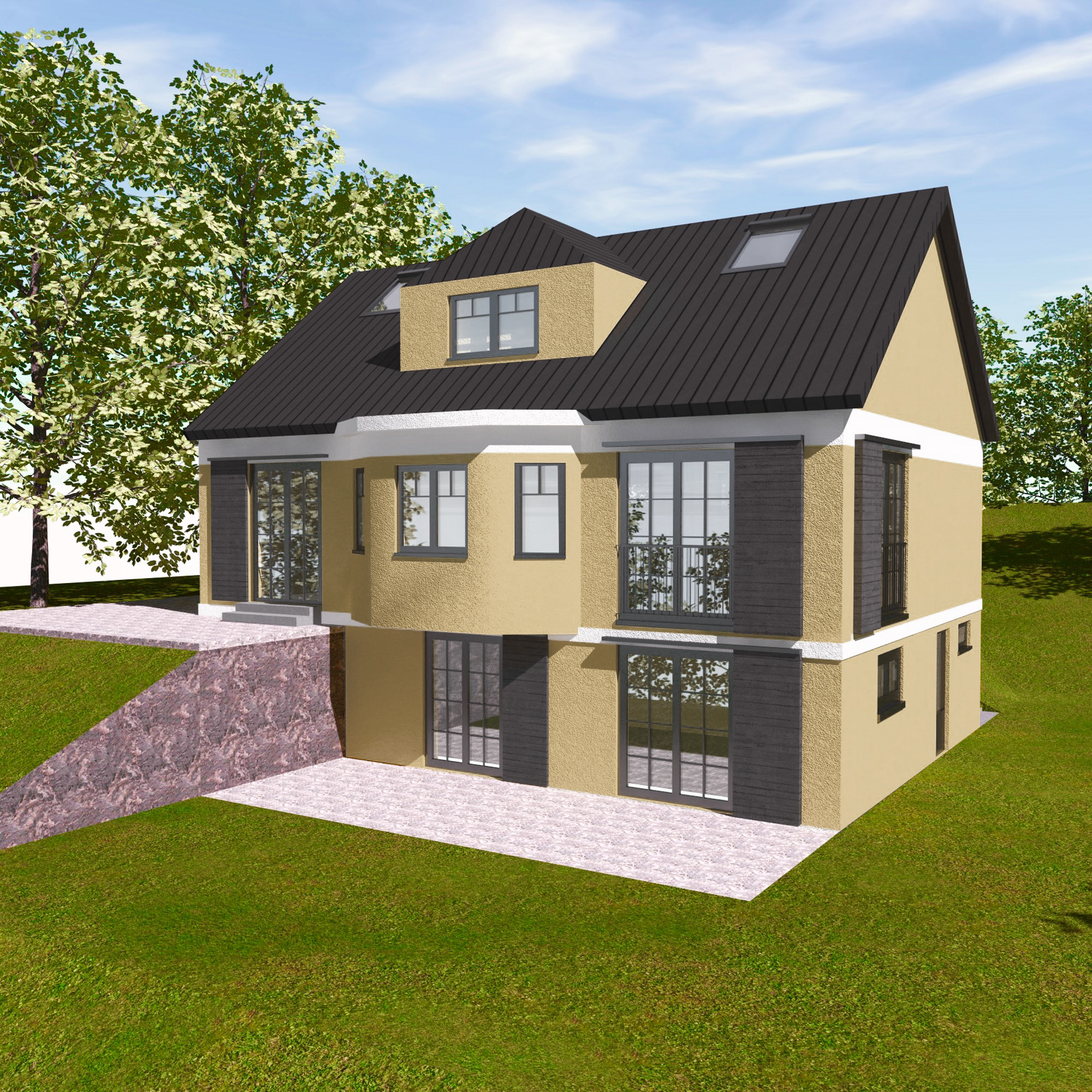 Réhabilitation énergétique et extension d'une maison